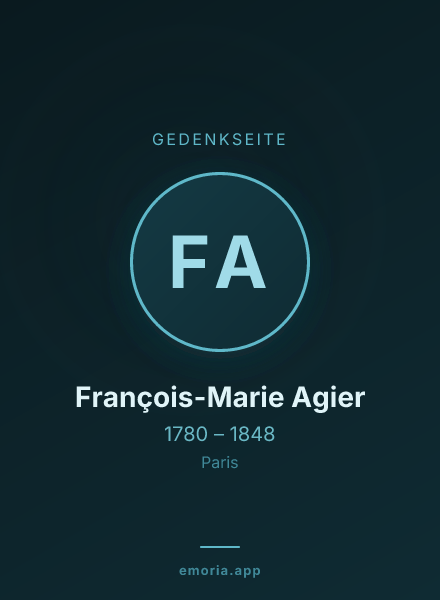 Gedenkportrait von François-Marie Agier