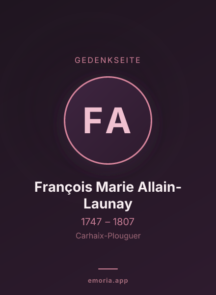Gedenkportrait von François Marie Allain-Launay