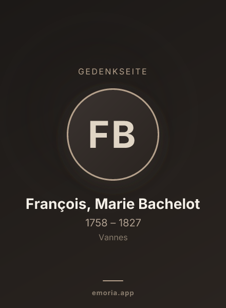Gedenkportrait von François, Marie Bachelot