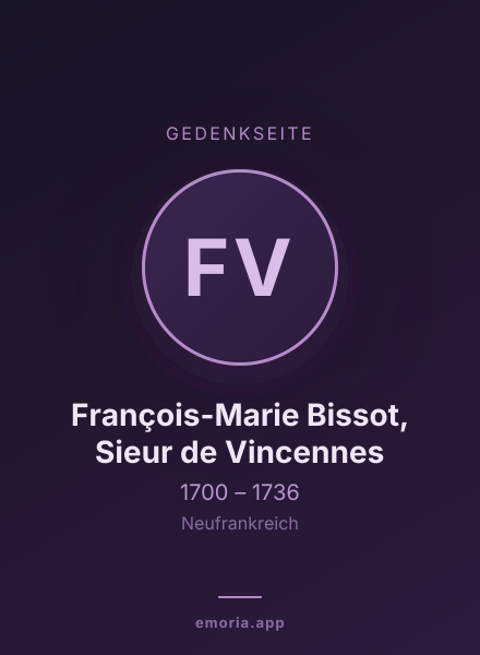 Gedenkportrait von François-Marie Bissot, Sieur de Vincennes
