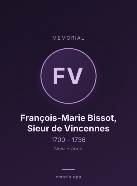 Memorial portrait of François-Marie Bissot, Sieur de Vincennes