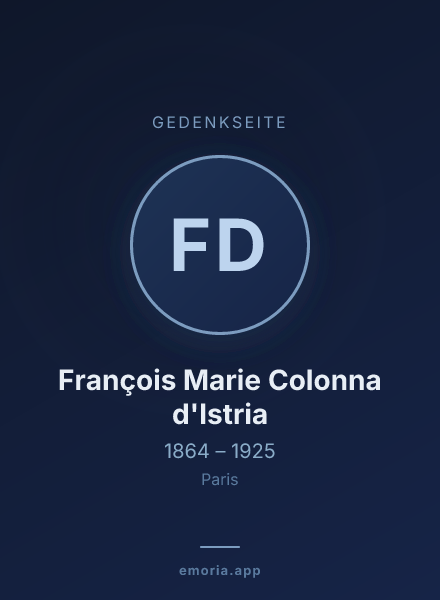 Gedenkportrait von François Marie Colonna d'Istria