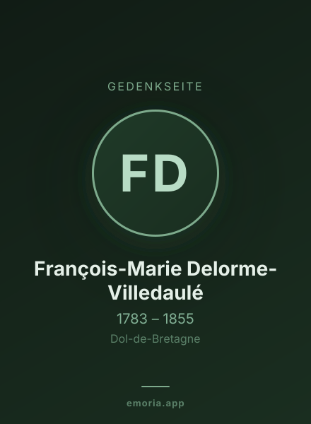 Gedenkportrait von François-Marie Delorme-Villedaulé