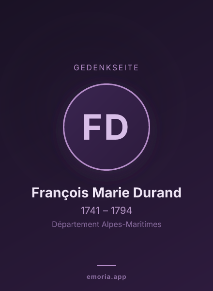 Gedenkportrait von François Marie Durand