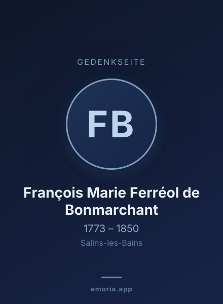Gedenkportrait von François Marie Ferréol de Bonmarchant