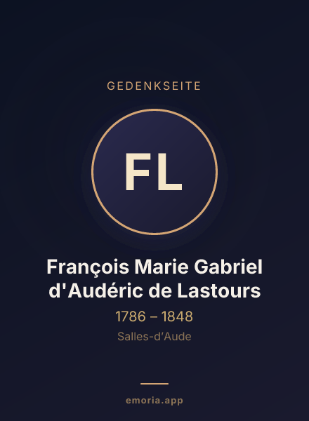 Gedenkportrait von François Marie Gabriel d'Audéric de Lastours