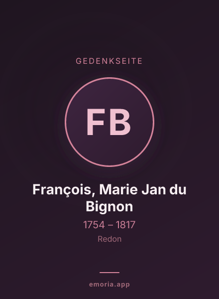 Gedenkportrait von François, Marie Jan du Bignon