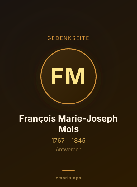 Gedenkportrait von François Marie-Joseph Mols