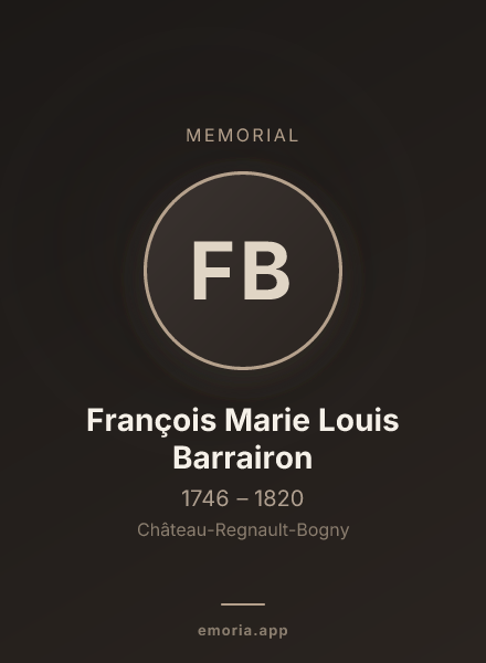 Memorial portrait of François Marie Louis Barrairon