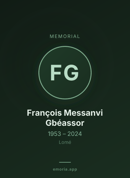 Memorial portrait of François Messanvi Gbéassor