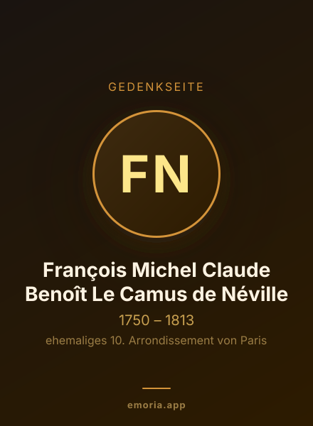 Gedenkportrait von François Michel Claude Benoît Le Camus de Néville