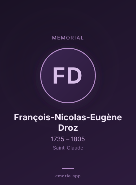 Memorial portrait of François-Nicolas-Eugène Droz