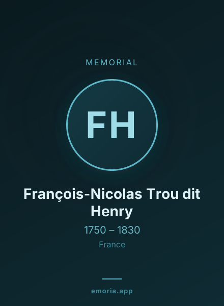 Memorial portrait of François-Nicolas Trou dit Henry