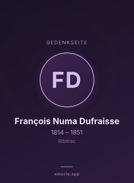Gedenkportrait von François Numa Dufraisse