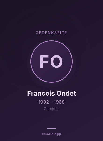 Gedenkportrait von François Ondet