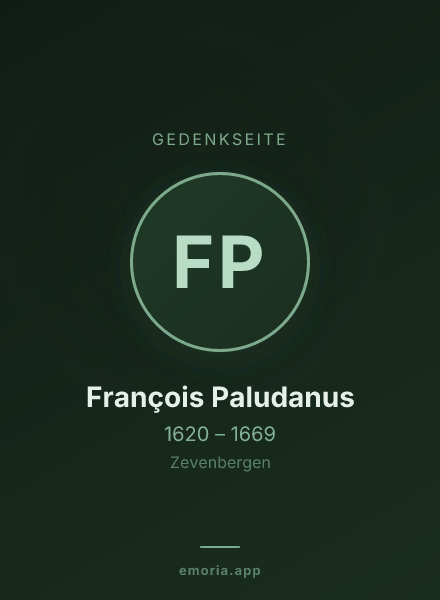 Gedenkportrait von François Paludanus