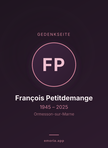Gedenkportrait von François Petitdemange