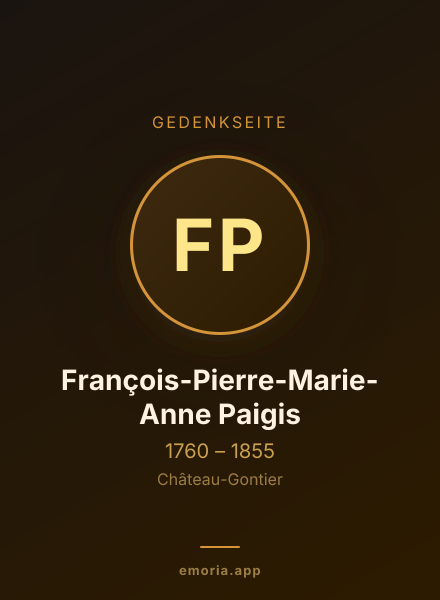 Gedenkportrait von François-Pierre-Marie-Anne Paigis