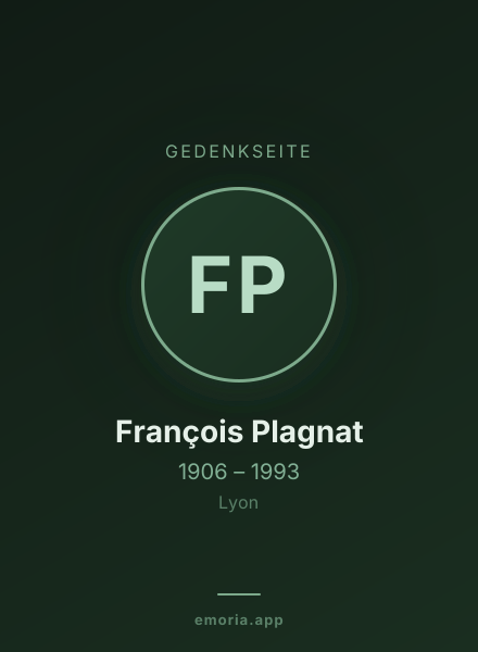 Gedenkportrait von François Plagnat