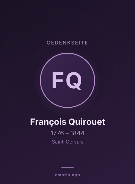 Gedenkportrait von François Quirouet
