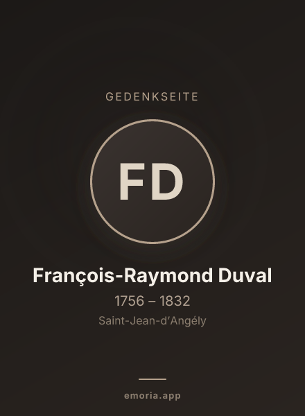 Gedenkportrait von François-Raymond Duval