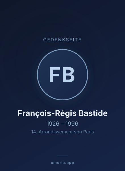 Gedenkportrait von François-Régis Bastide