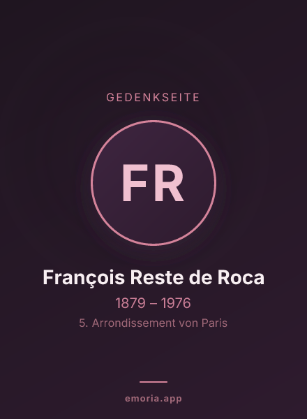 Gedenkportrait von François Reste de Roca
