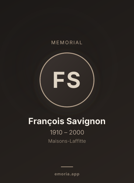 Memorial portrait of François Savignon