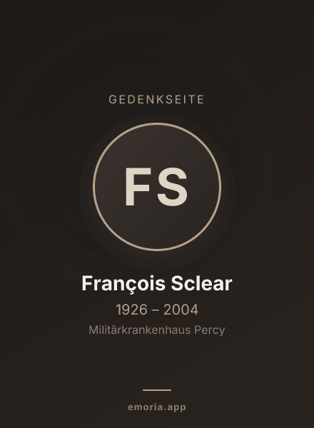 Gedenkportrait von François Sclear