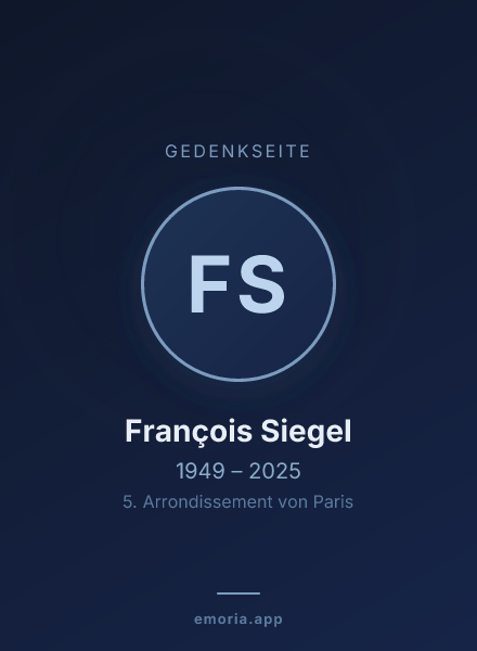 Gedenkportrait von François Siegel