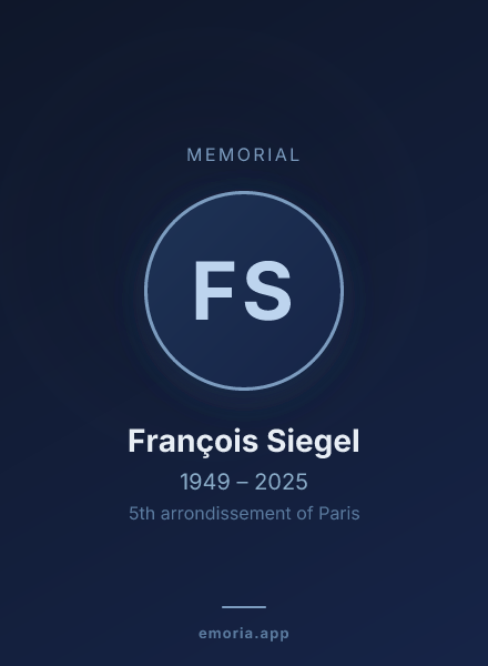 Memorial portrait of François Siegel