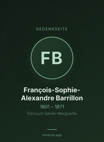 Gedenkportrait von François-Sophie-Alexandre Barrillon