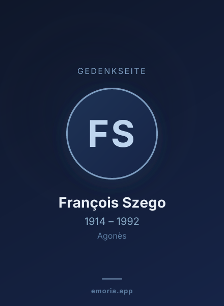Gedenkportrait von François Szego