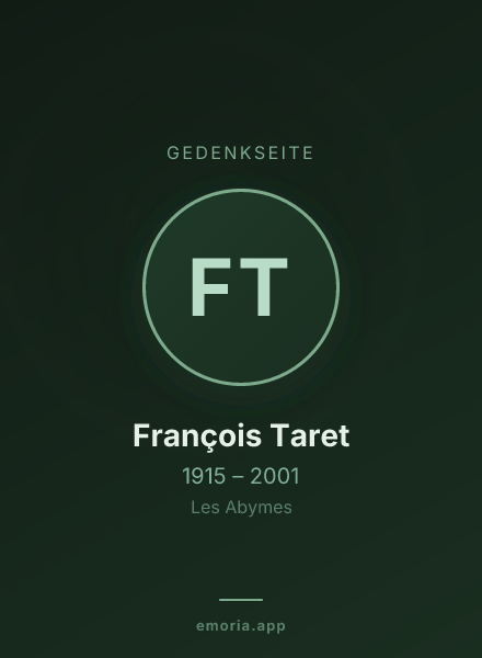 Gedenkportrait von François Taret
