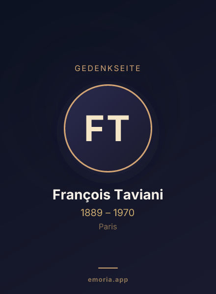 Gedenkportrait von François Taviani