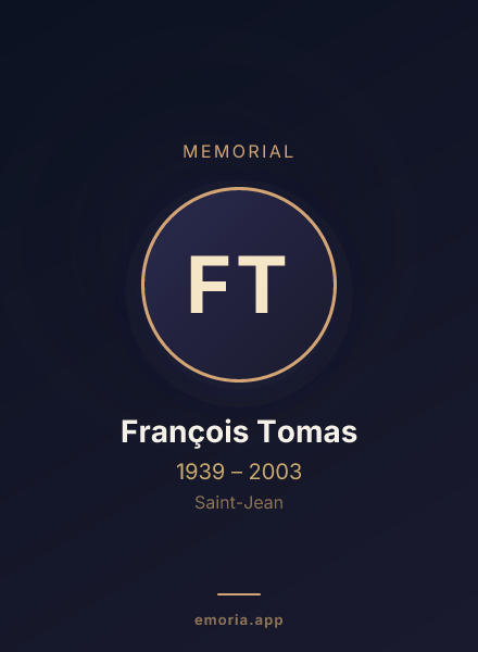 Memorial portrait of François Tomas
