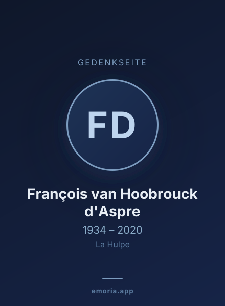 Gedenkportrait von François van Hoobrouck d'Aspre