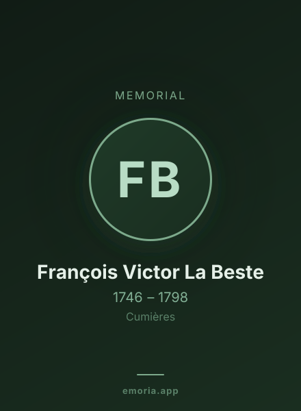 Memorial portrait of François Victor La Beste