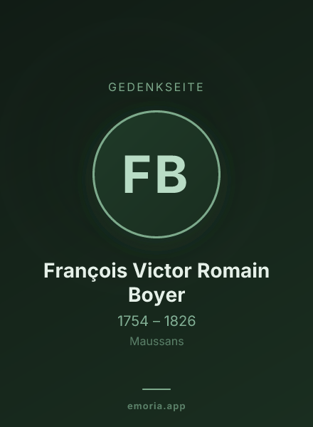 Gedenkportrait von François Victor Romain Boyer