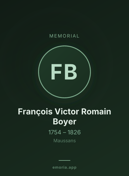Memorial portrait of François Victor Romain Boyer