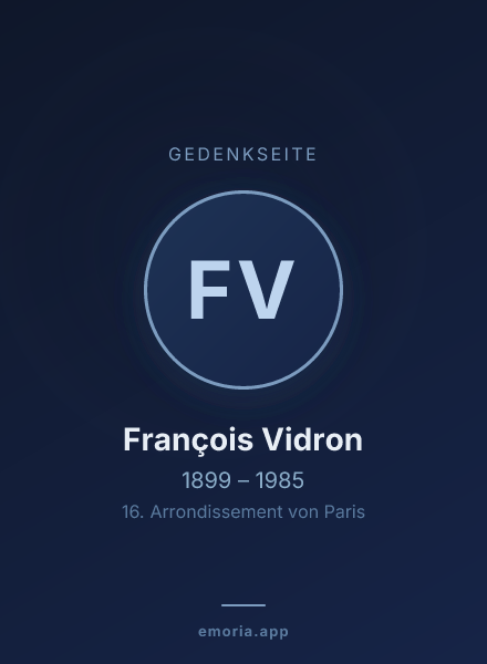 Gedenkportrait von François Vidron