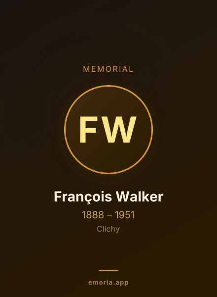 Memorial portrait of François Walker