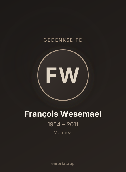 Gedenkportrait von François Wesemael