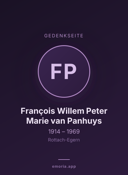 Gedenkportrait von François Willem Peter Marie van Panhuys