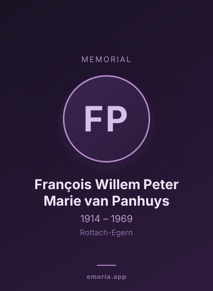 Memorial portrait of François Willem Peter Marie van Panhuys
