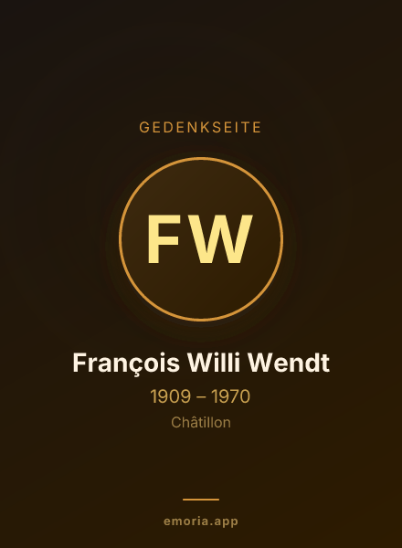 Gedenkportrait von François Willi Wendt