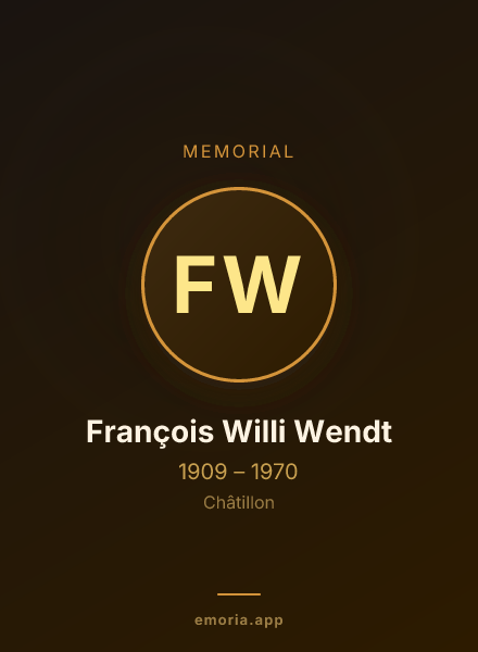 Memorial portrait of François Willi Wendt