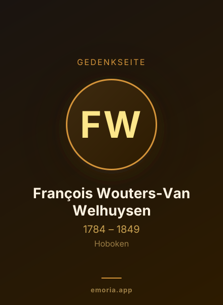 Gedenkportrait von François Wouters-Van Welhuysen