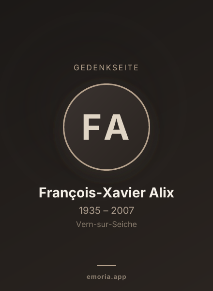 Gedenkportrait von François-Xavier Alix