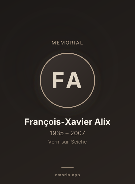 Memorial portrait of François-Xavier Alix